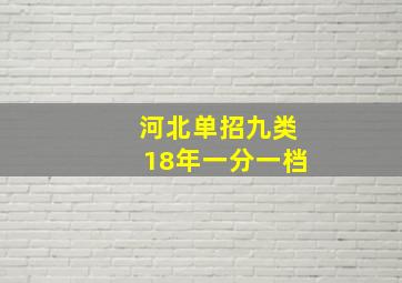 河北单招九类18年一分一档