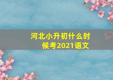 河北小升初什么时候考2021语文