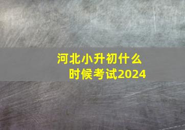 河北小升初什么时候考试2024