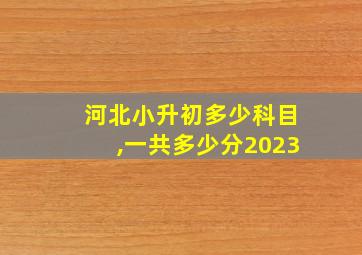 河北小升初多少科目,一共多少分2023