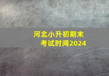 河北小升初期末考试时间2024