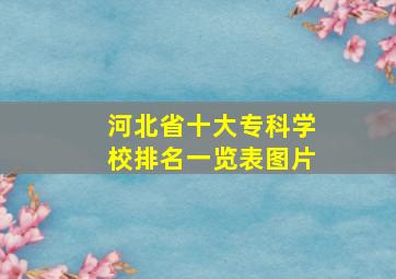 河北省十大专科学校排名一览表图片