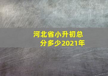 河北省小升初总分多少2021年