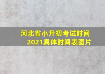 河北省小升初考试时间2021具体时间表图片