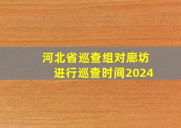 河北省巡查组对廊坊进行巡查时间2024