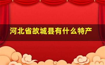 河北省故城县有什么特产