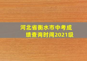 河北省衡水市中考成绩查询时间2021级