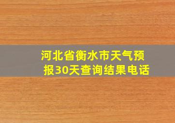 河北省衡水市天气预报30天查询结果电话