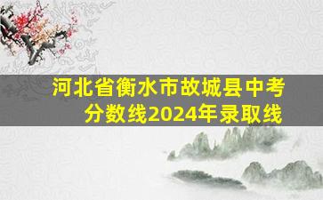 河北省衡水市故城县中考分数线2024年录取线