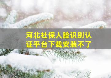 河北社保人脸识别认证平台下载安装不了