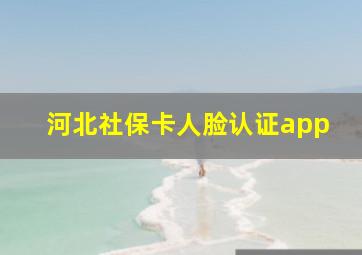 河北社保卡人脸认证app