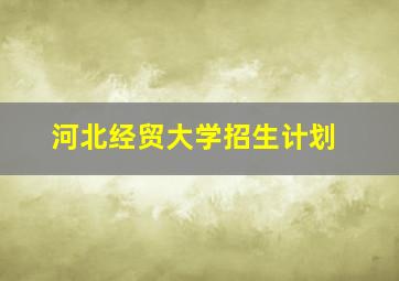 河北经贸大学招生计划