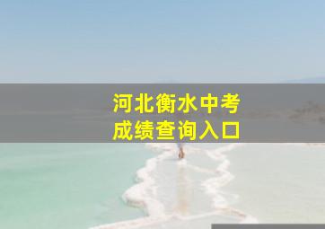 河北衡水中考成绩查询入口