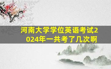 河南大学学位英语考试2024年一共考了几次啊