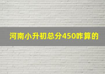 河南小升初总分450咋算的