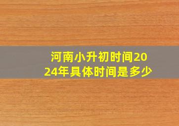 河南小升初时间2024年具体时间是多少