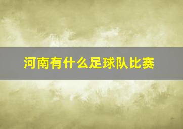 河南有什么足球队比赛