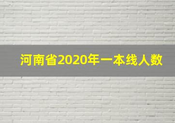 河南省2020年一本线人数