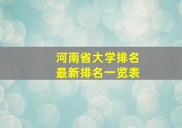 河南省大学排名最新排名一览表