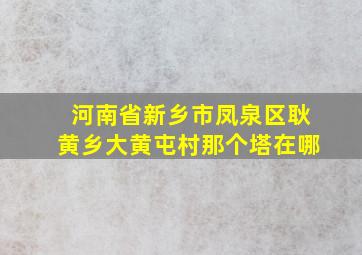 河南省新乡市凤泉区耿黄乡大黄屯村那个塔在哪