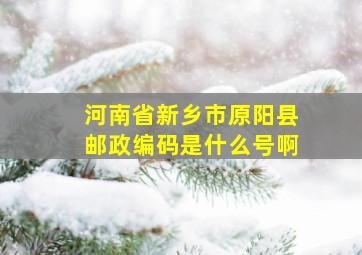 河南省新乡市原阳县邮政编码是什么号啊