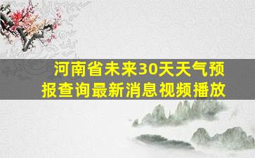 河南省未来30天天气预报查询最新消息视频播放