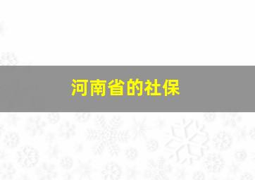 河南省的社保