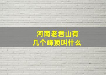 河南老君山有几个峰顶叫什么