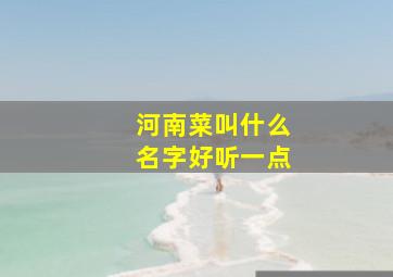 河南菜叫什么名字好听一点