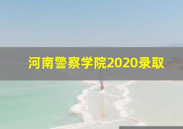 河南警察学院2020录取