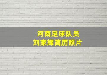 河南足球队员刘家辉简历照片