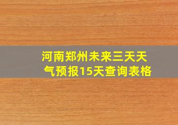 河南郑州未来三天天气预报15天查询表格