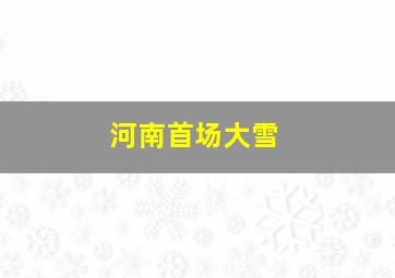 河南首场大雪