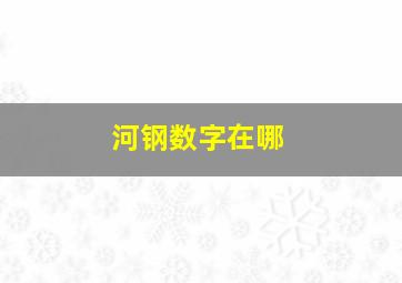 河钢数字在哪