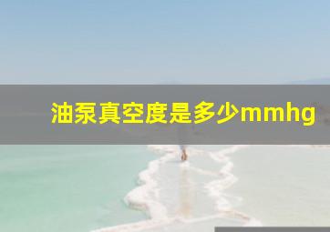 油泵真空度是多少mmhg