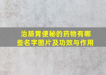 治肠胃便秘的药物有哪些名字图片及功效与作用