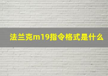 法兰克m19指令格式是什么