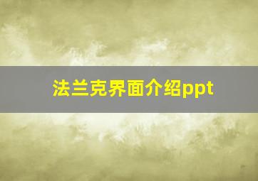 法兰克界面介绍ppt