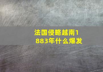 法国侵略越南1883年什么爆发