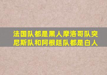 法国队都是黑人摩洛哥队突尼斯队和阿根廷队都是白人