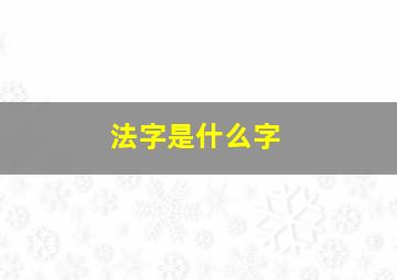 法字是什么字