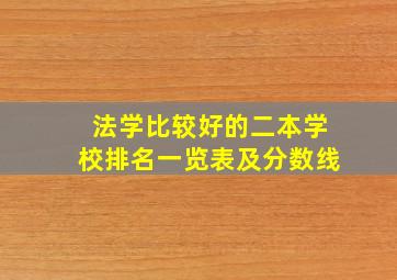 法学比较好的二本学校排名一览表及分数线