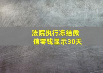 法院执行冻结微信零钱显示30天