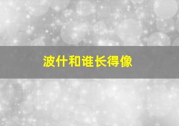 波什和谁长得像