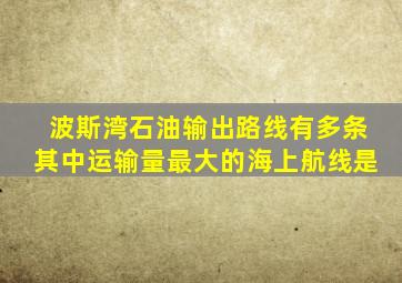 波斯湾石油输出路线有多条其中运输量最大的海上航线是