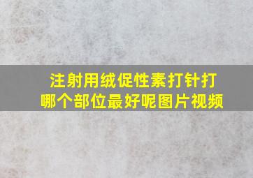 注射用绒促性素打针打哪个部位最好呢图片视频