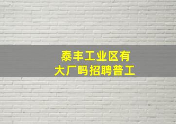 泰丰工业区有大厂吗招聘普工