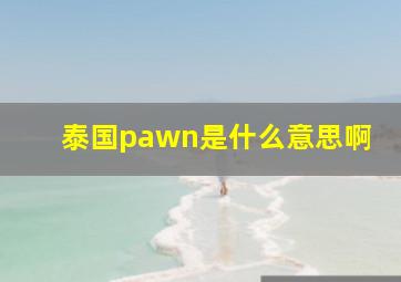 泰国pawn是什么意思啊