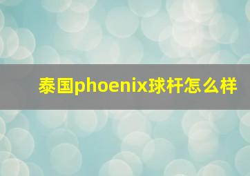 泰国phoenix球杆怎么样