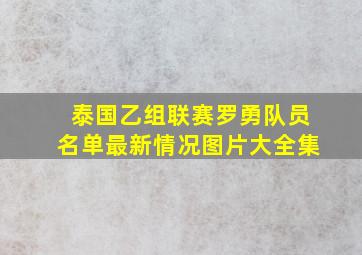 泰国乙组联赛罗勇队员名单最新情况图片大全集